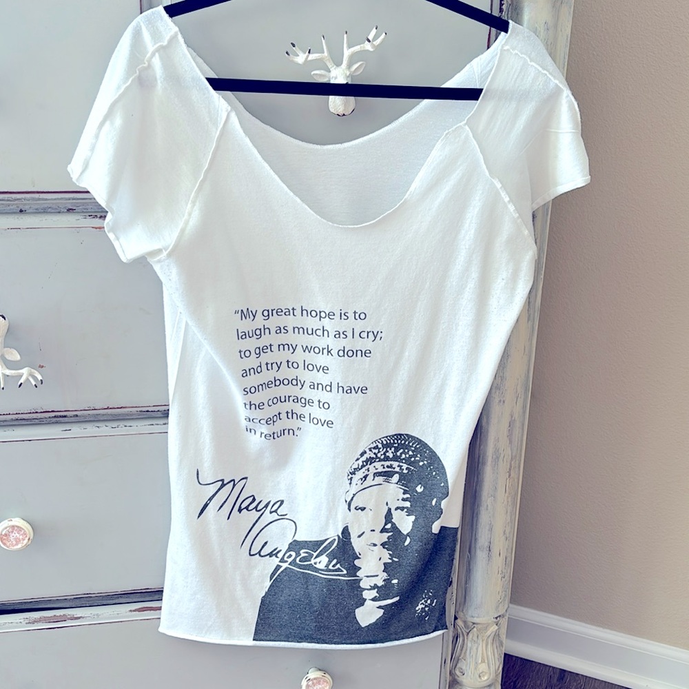 COPY - Spiritex Organic Cotton Maya Angelou Off the shoulder tee